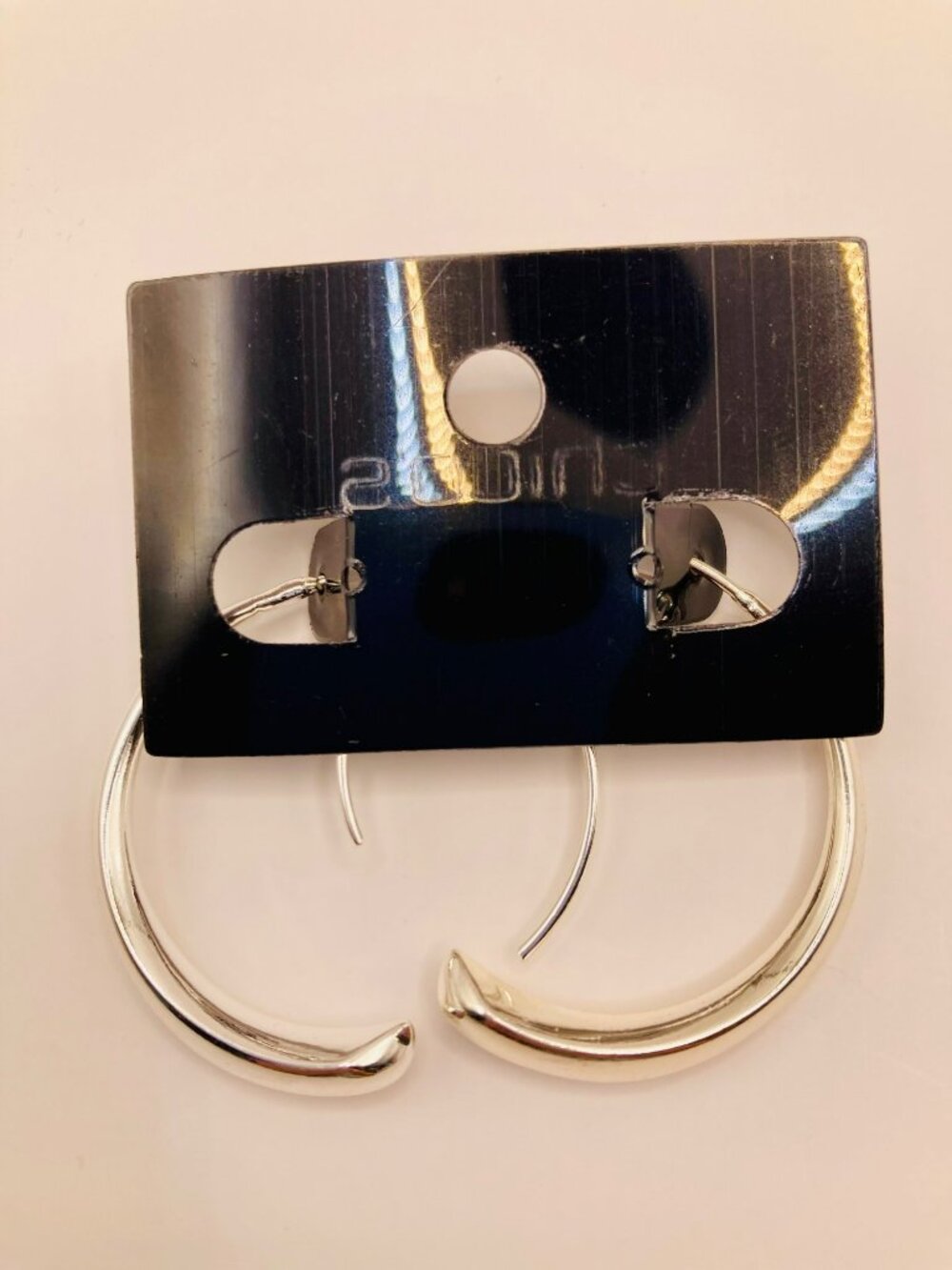Chicos New Silver-Tone Open Hoop Earrings -72B - Picture 4 of 5